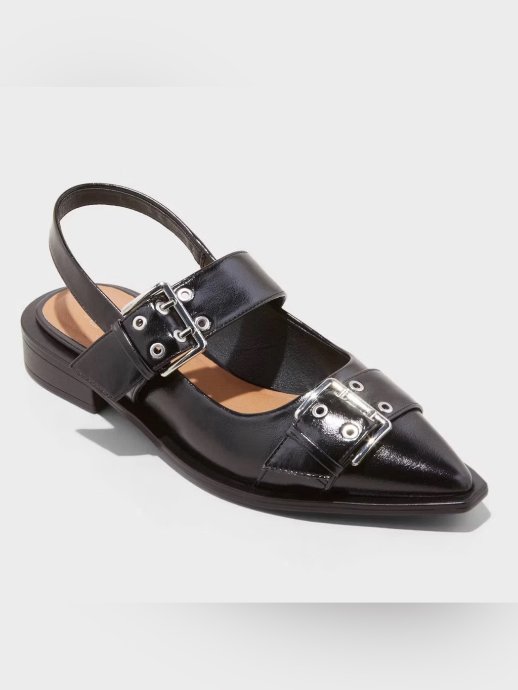 Women's Peyton Double Buckle Slingback Flats With Memory Foam Insole - Wild Fabl